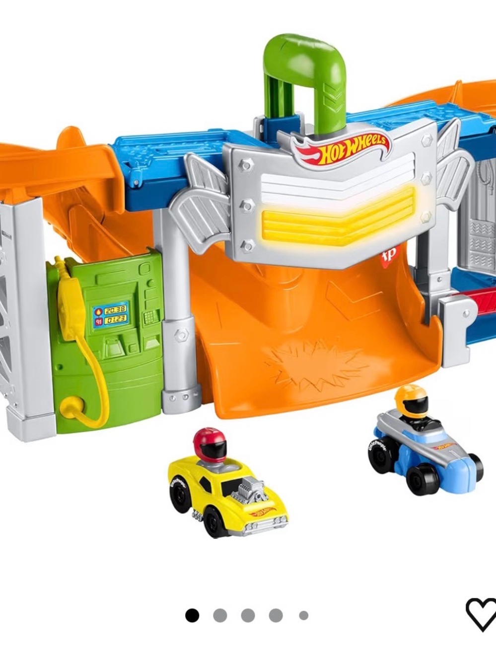 Fisher Price Kids Toy Race Set with Orange and Green Ramp